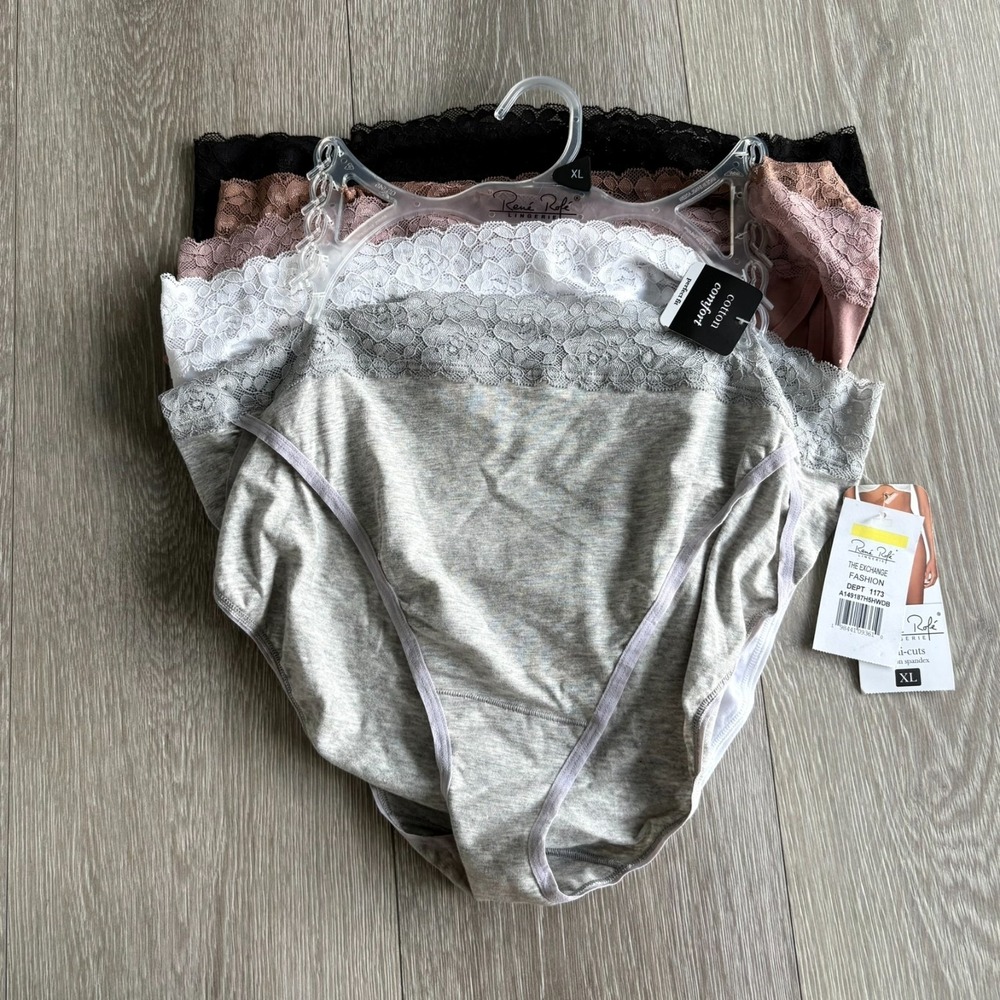 NWT Rene Rofe‎ Lingerie Womens Hi-Cut Perfect Fit Briefs Panties Size XL 5 pack